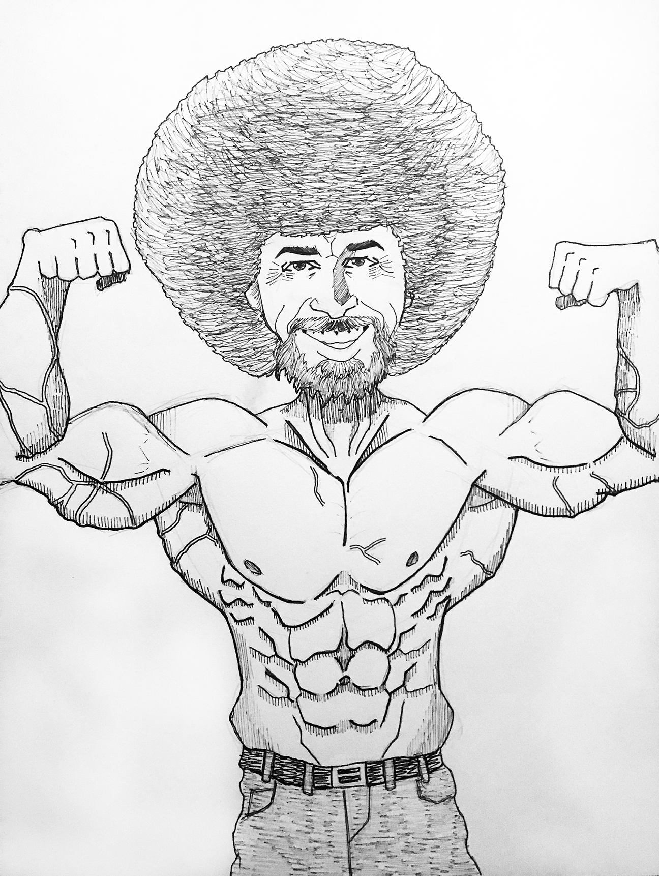 Bob Ross as a body builder