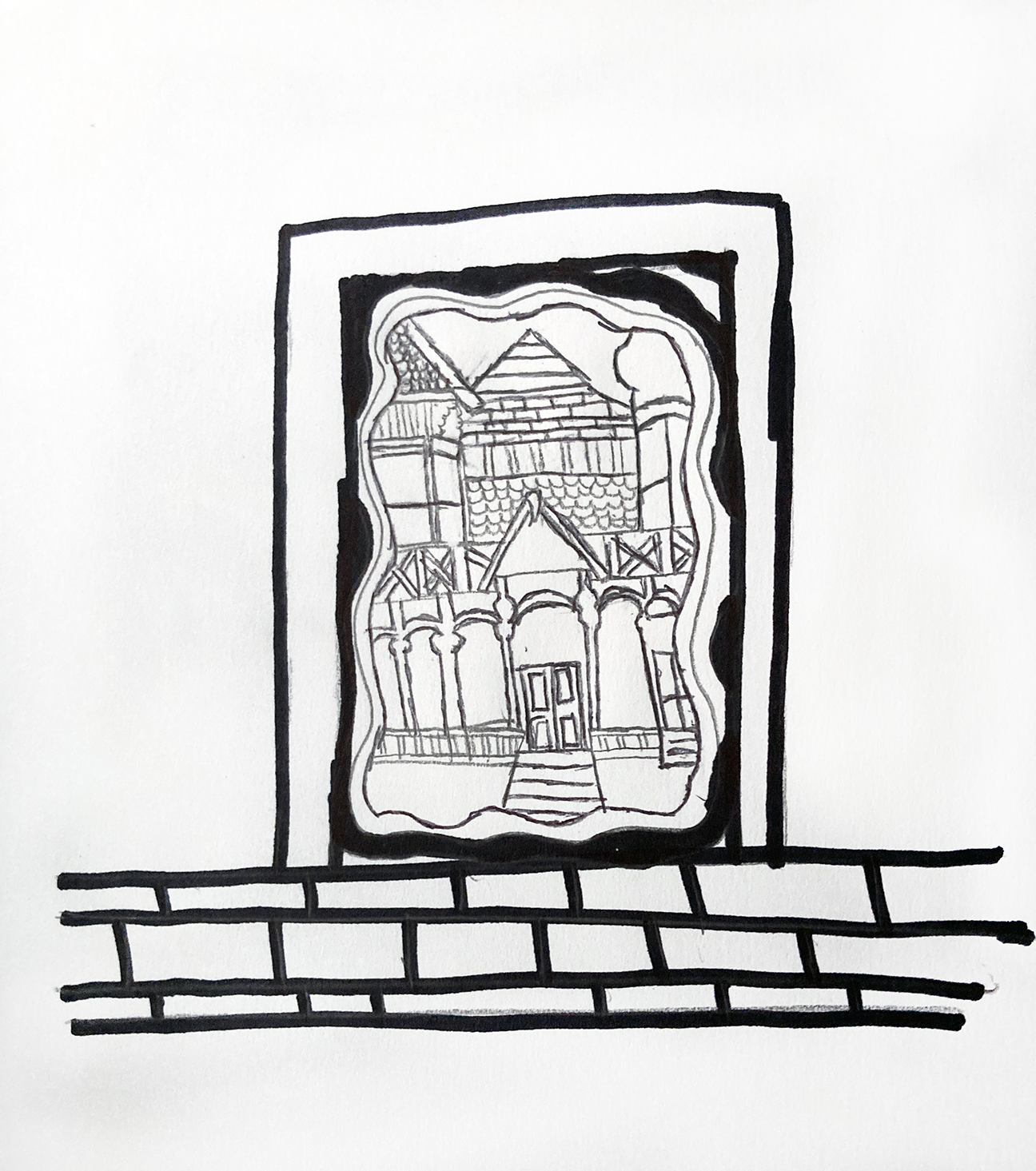 image of house on a door