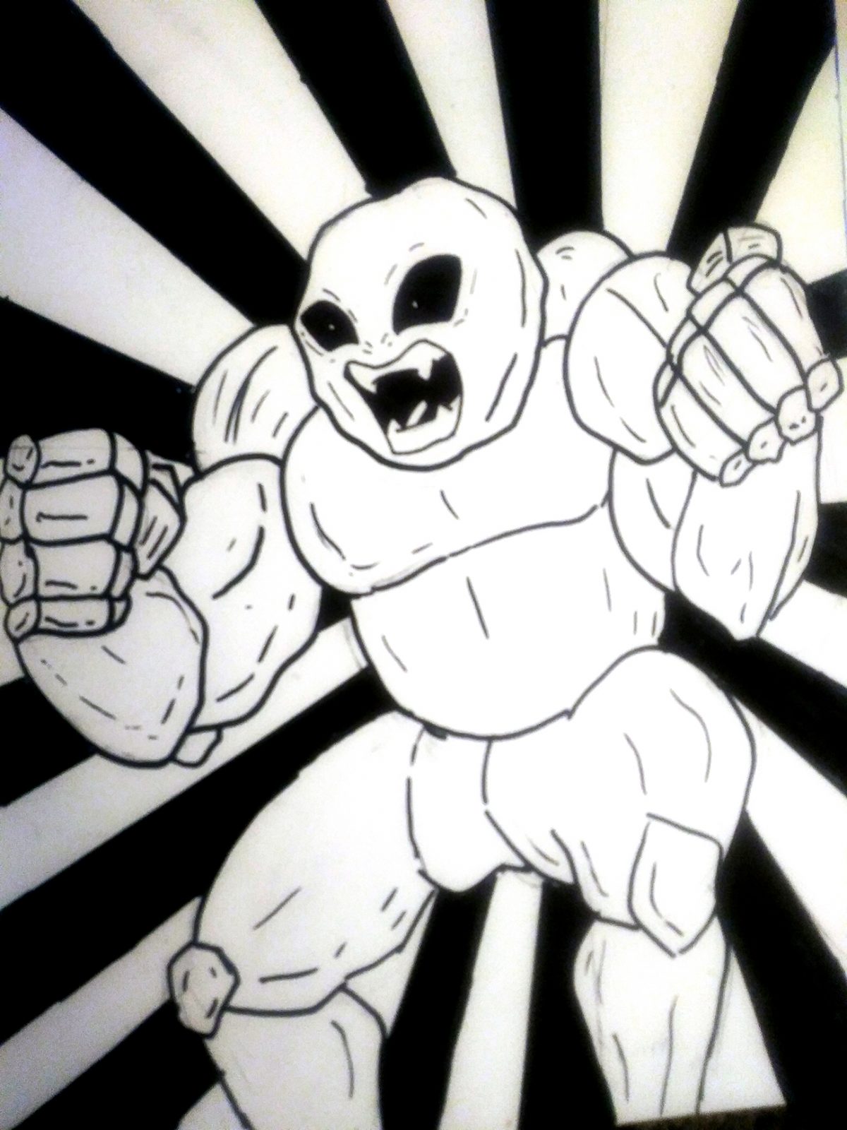 angry monster making fists