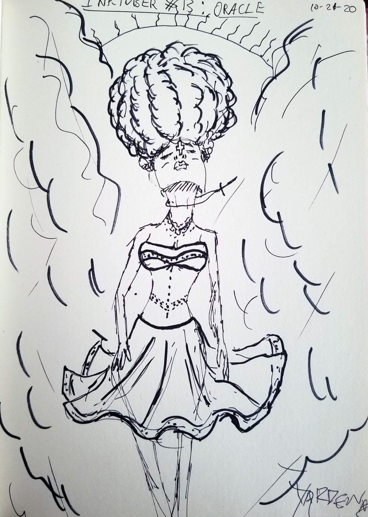 person in skirt and tube top