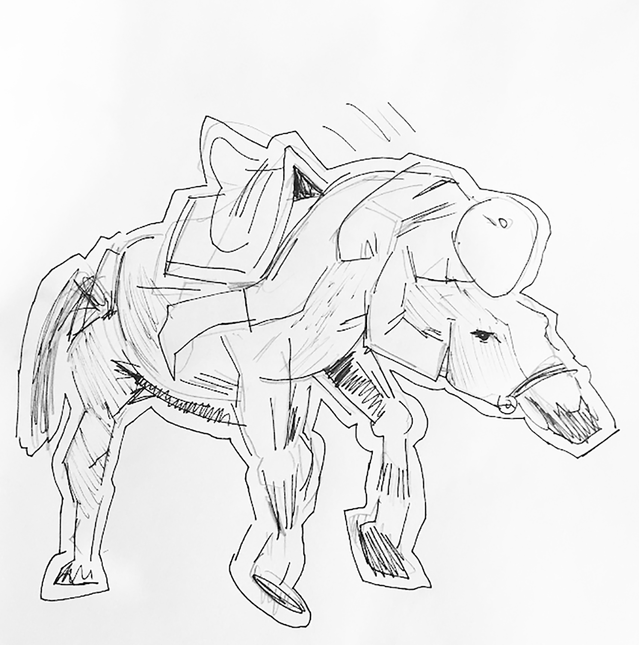 horse with rider fallen on its back