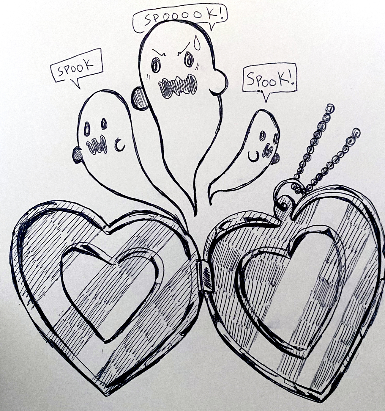 3 ghosts and an open locket