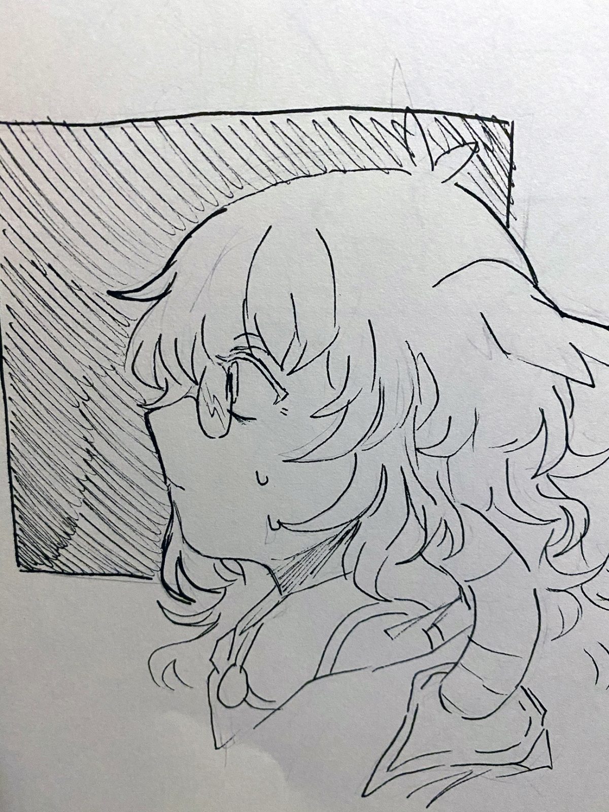 Person with glasses crying