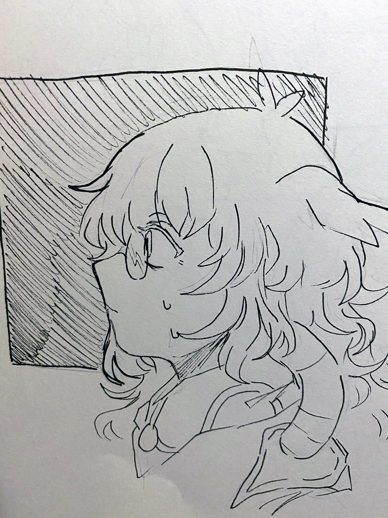 Person with glasses crying