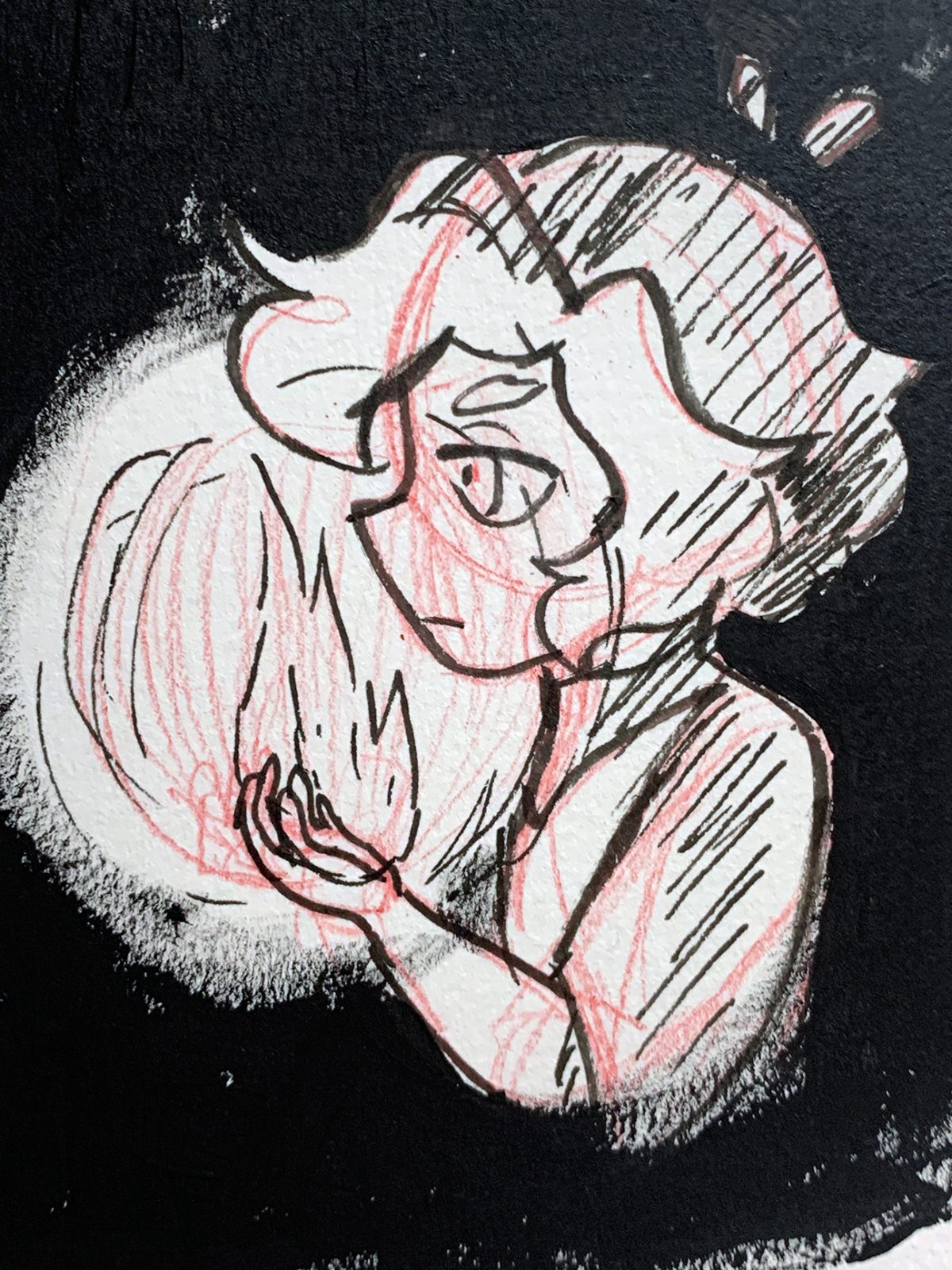 Person with fire in their hands