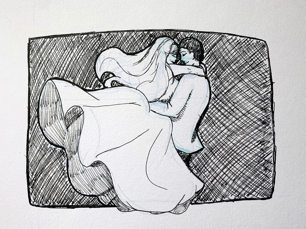 two people embracing