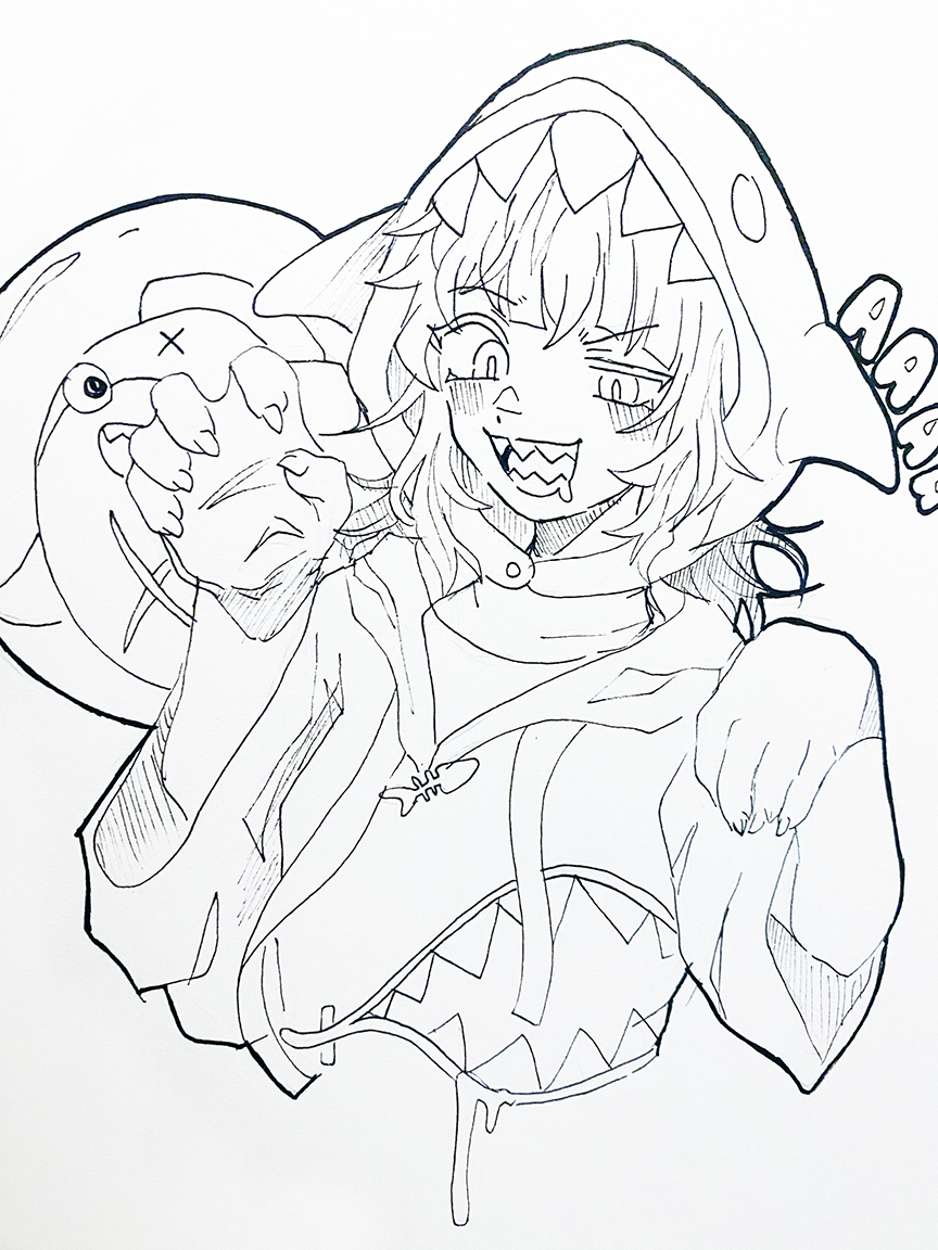 person with fangs and claws