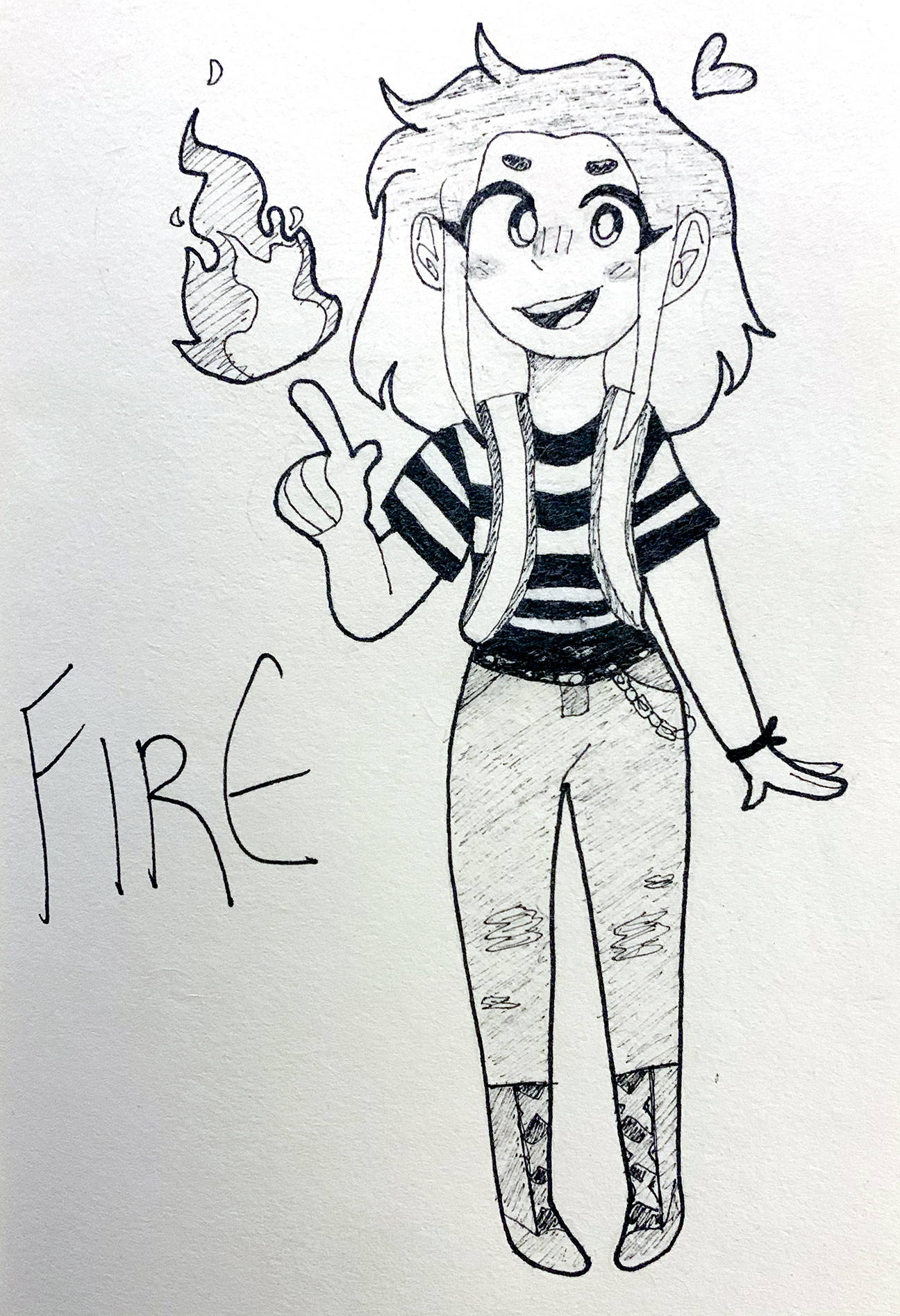 Person with fire above their fingertip