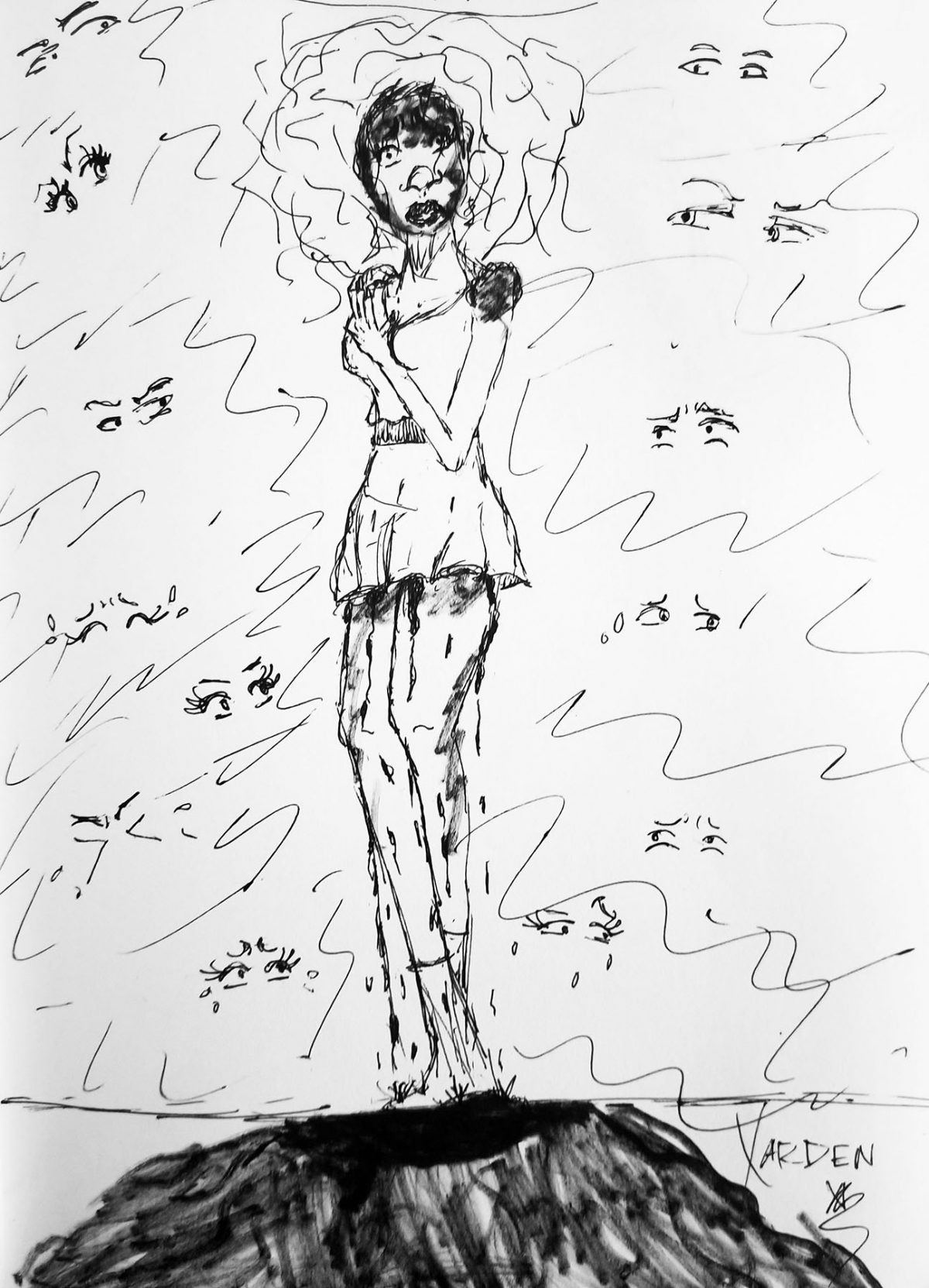 person with eyes looking at them