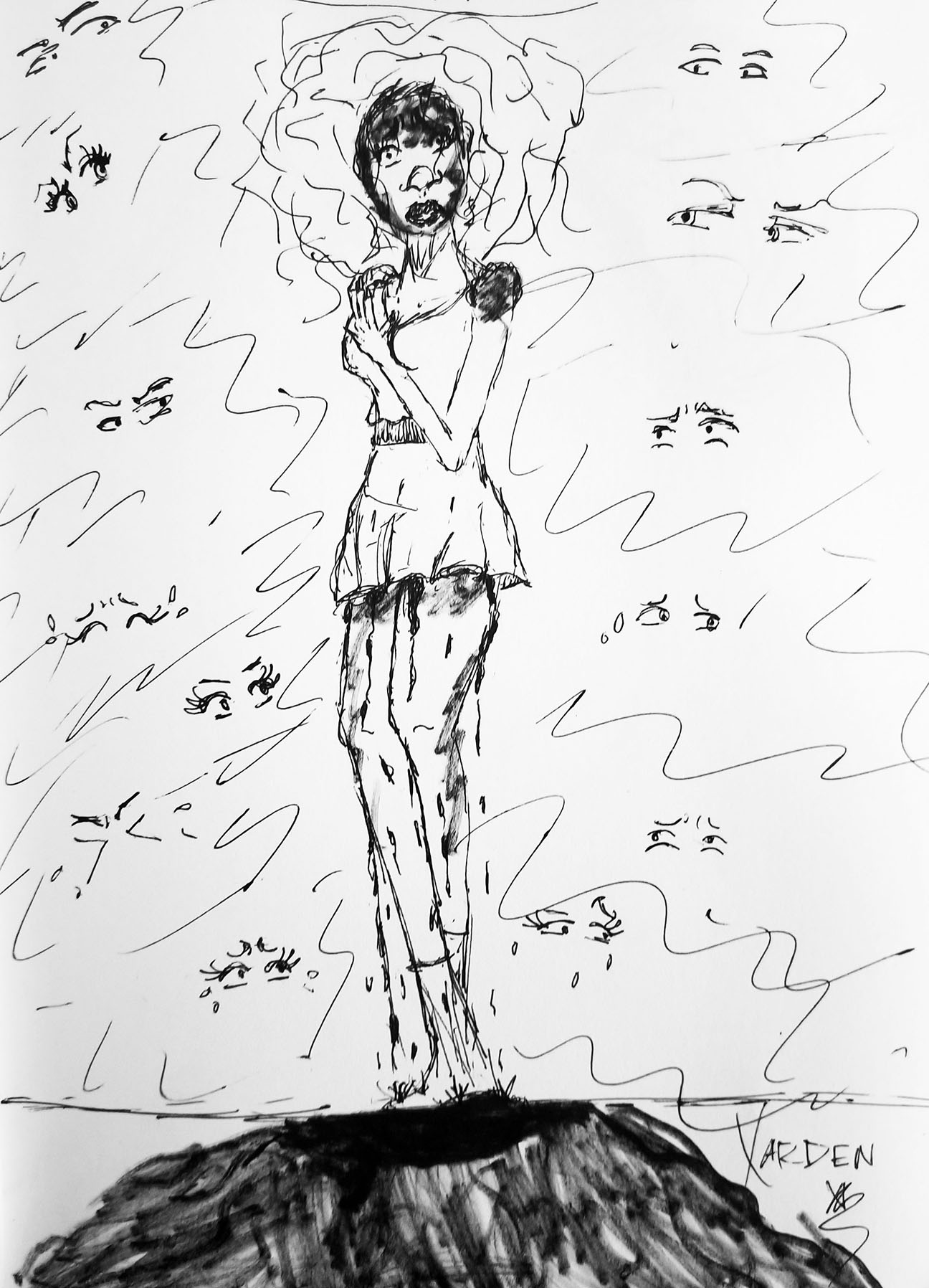 person with eyes looking at them