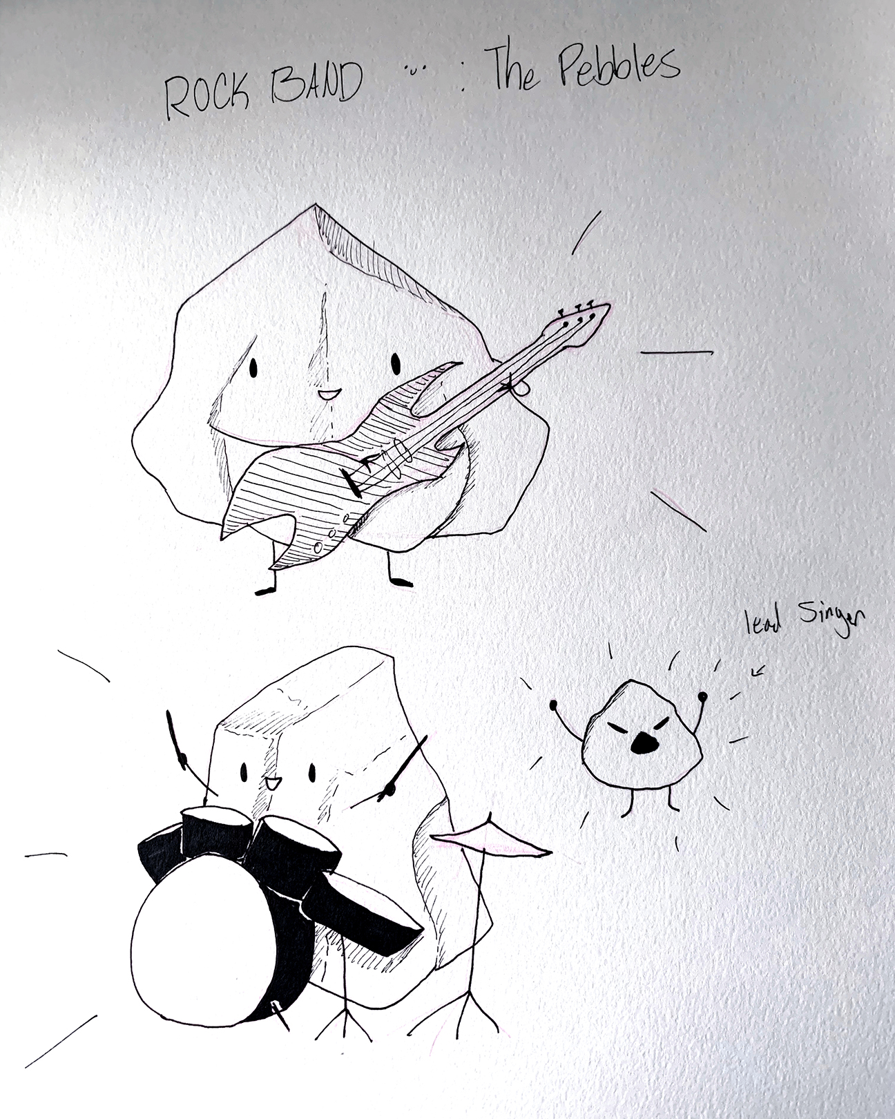 Rocks playing instruments and singing