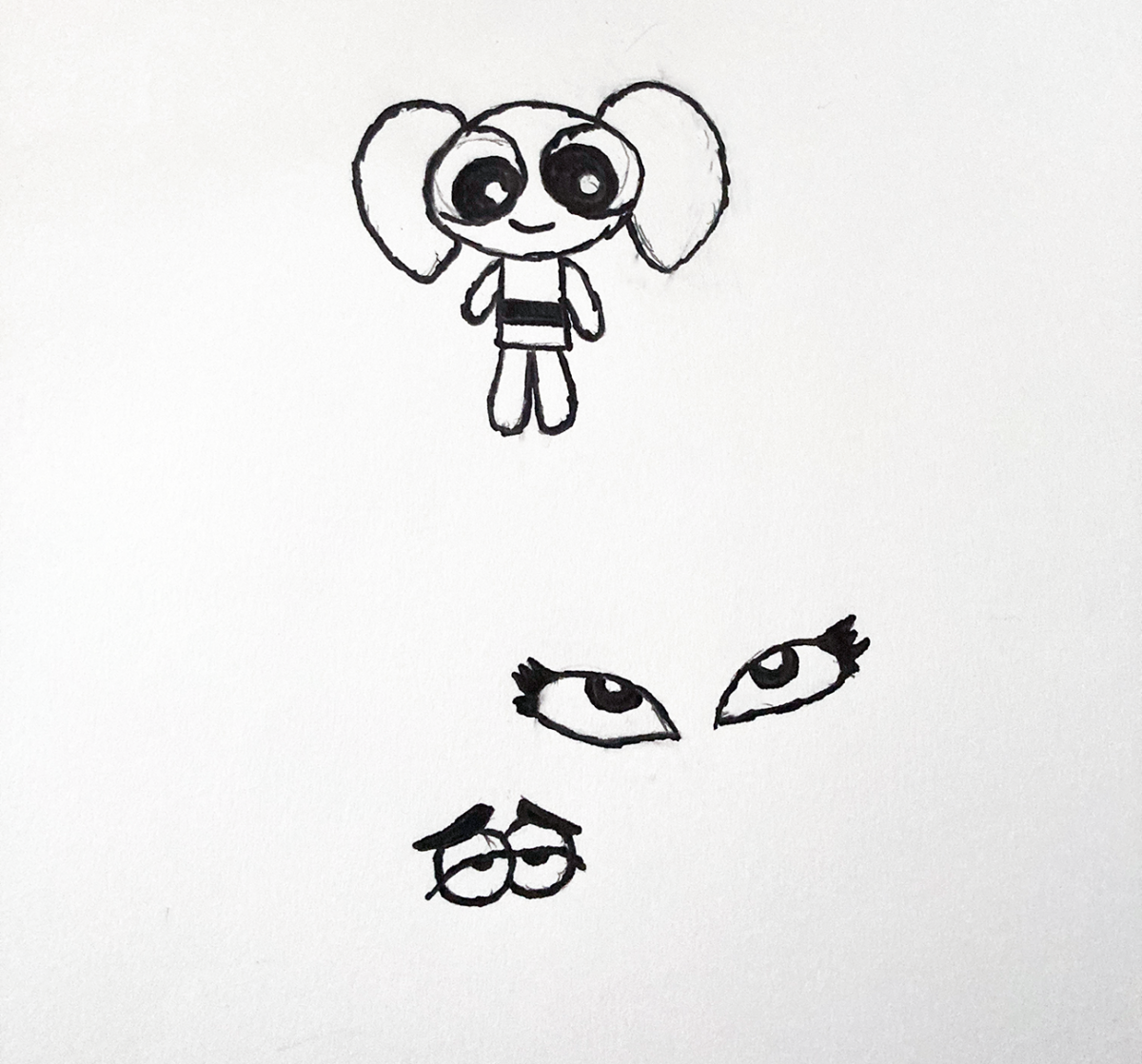 person with eyes looking at them