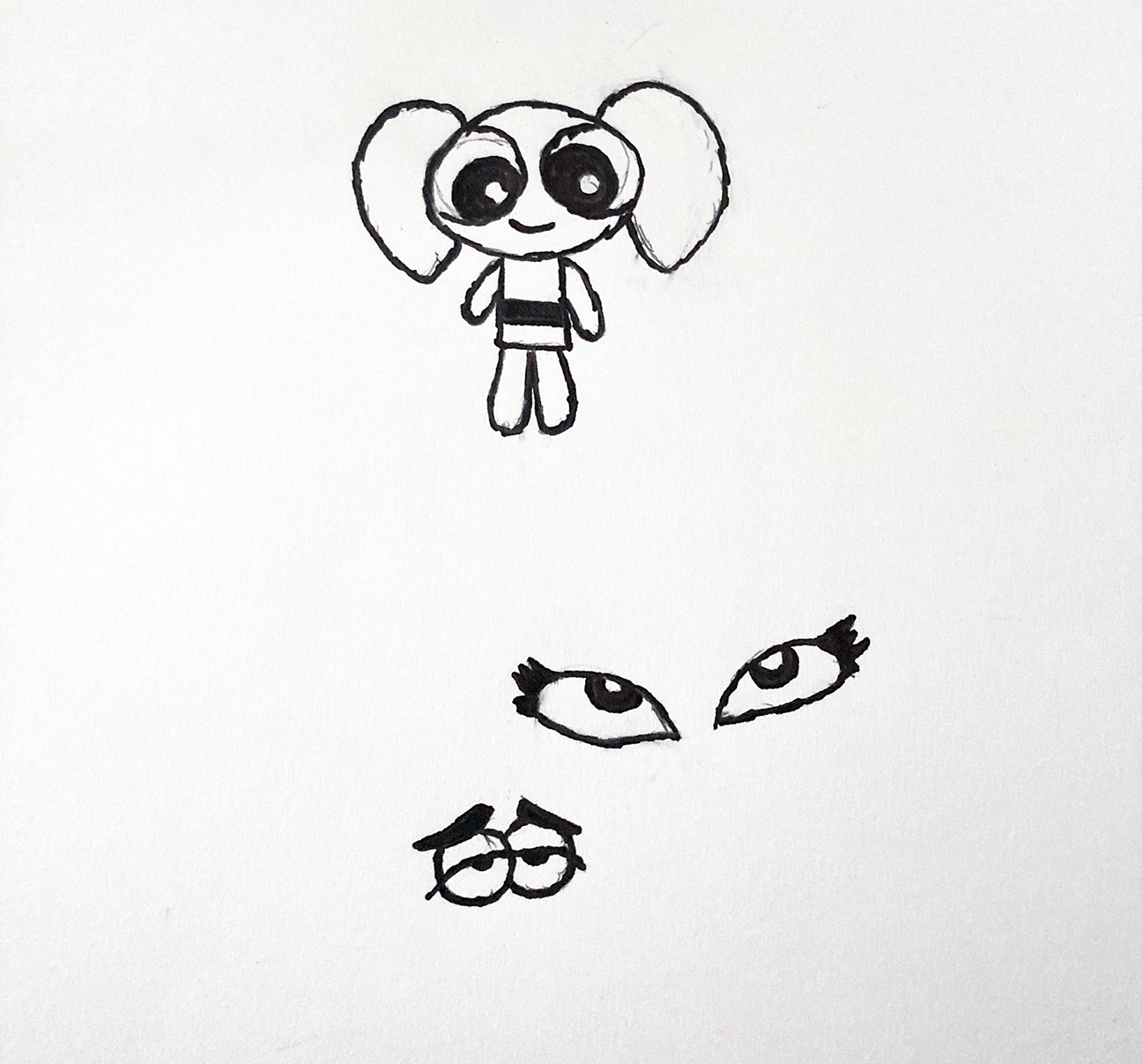 person with eyes looking at them