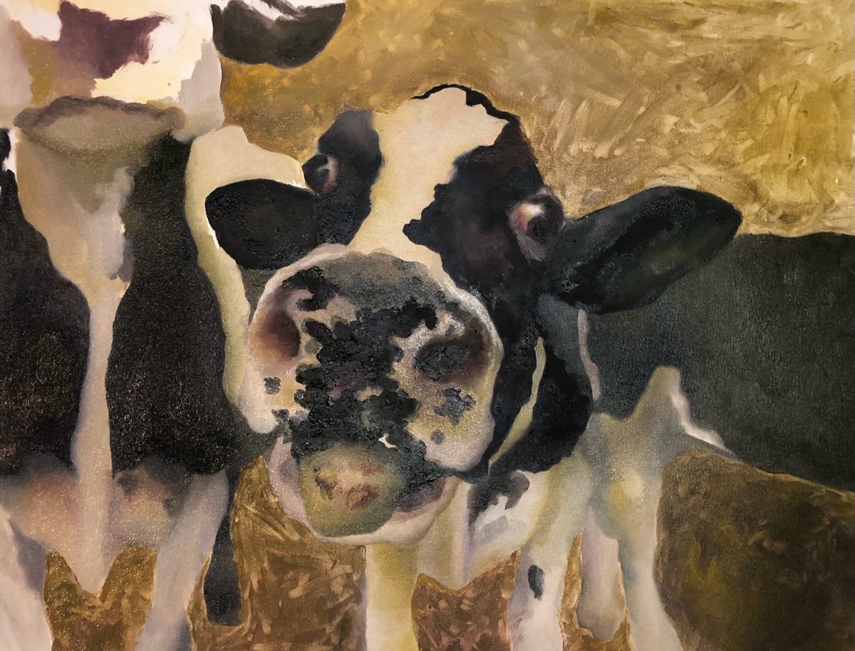 Painting of a cow's face