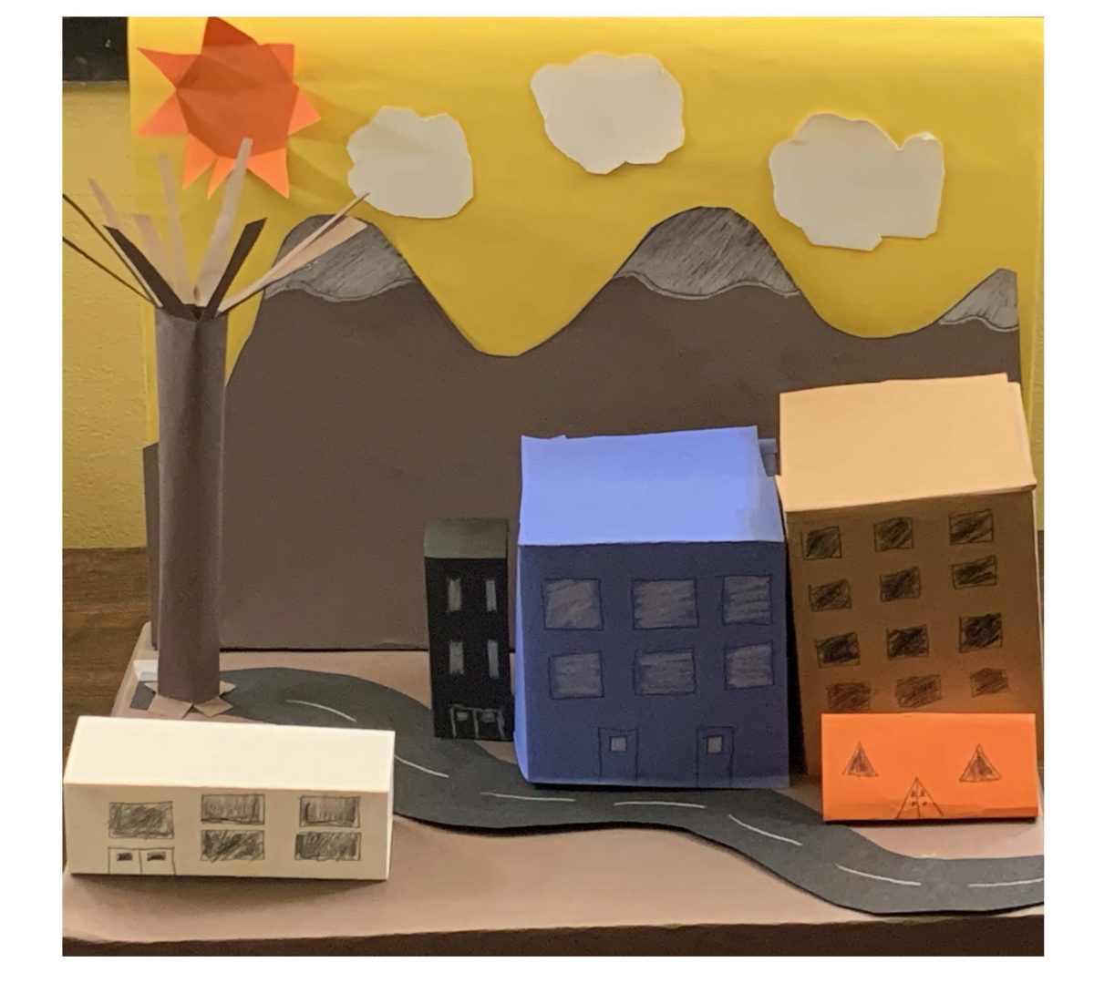 Cityscape made of paper