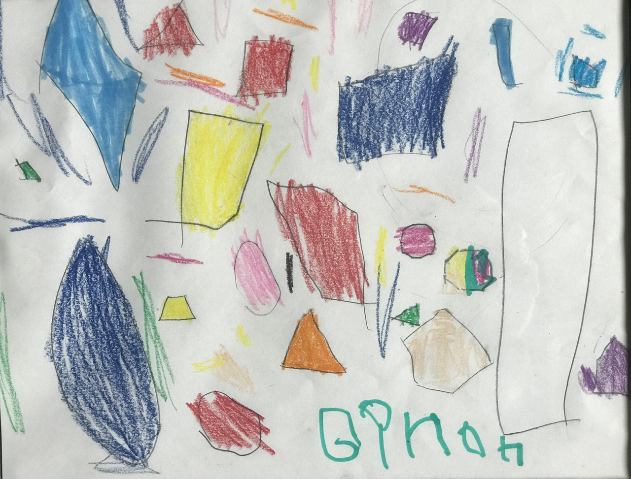 Drawing of multiple, colorful shapes