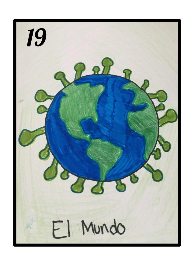 A drawing of the earth that looks like a virus