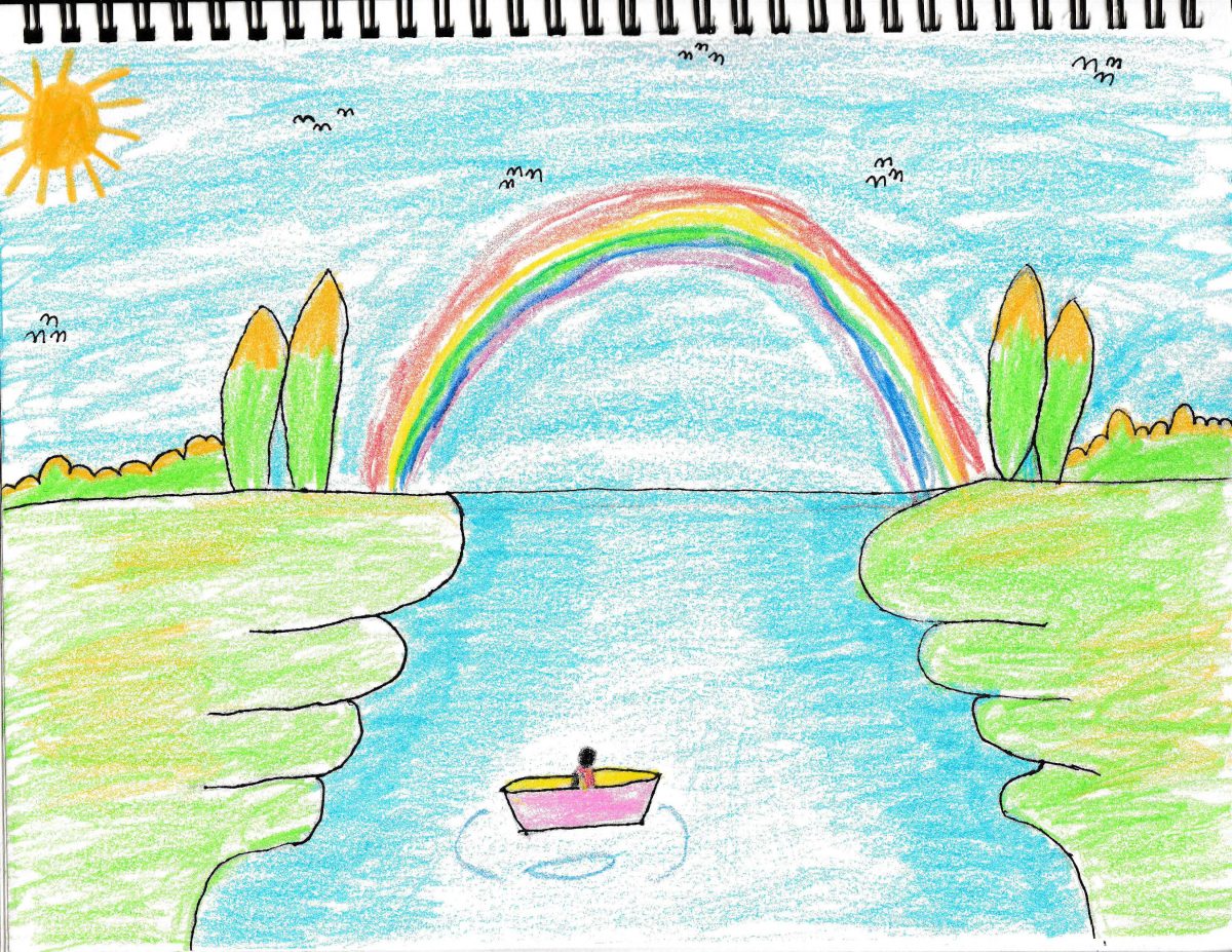 Easy scenery drawing for kids|rainbow scenery drawing - YouTube