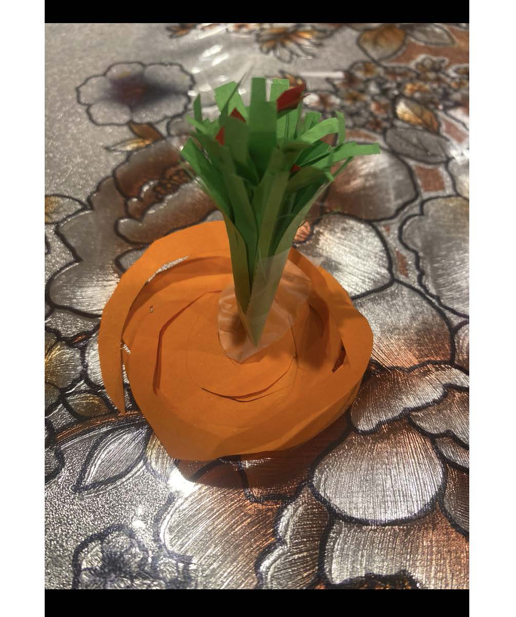 Paper sculpture of a carrot