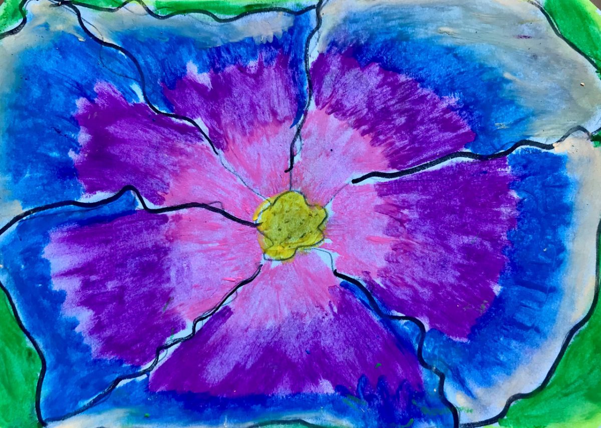 Close-up painting of a flower