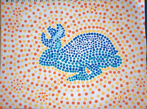 Dot painting of rabbit