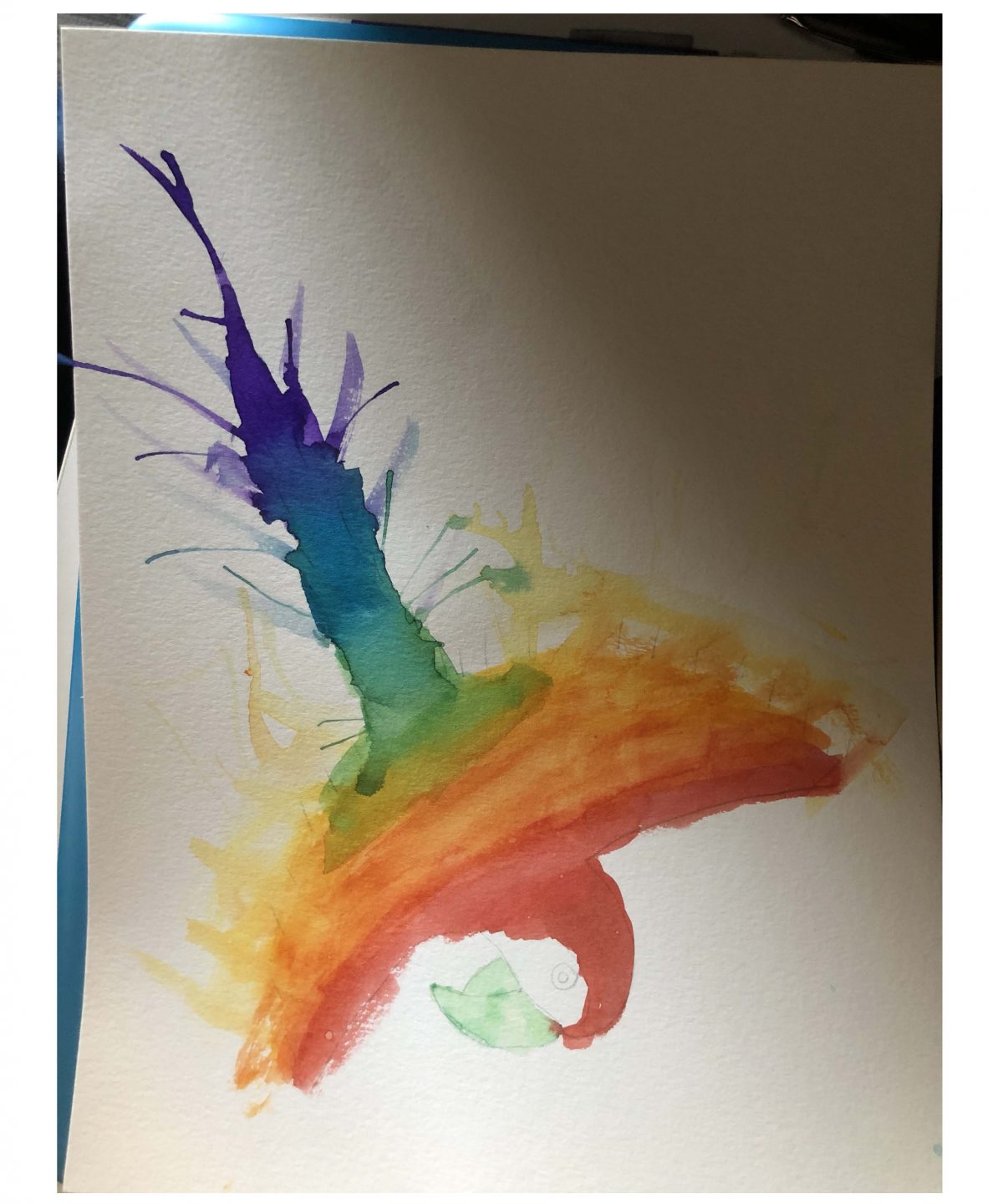 Rainbow watercolor splatter