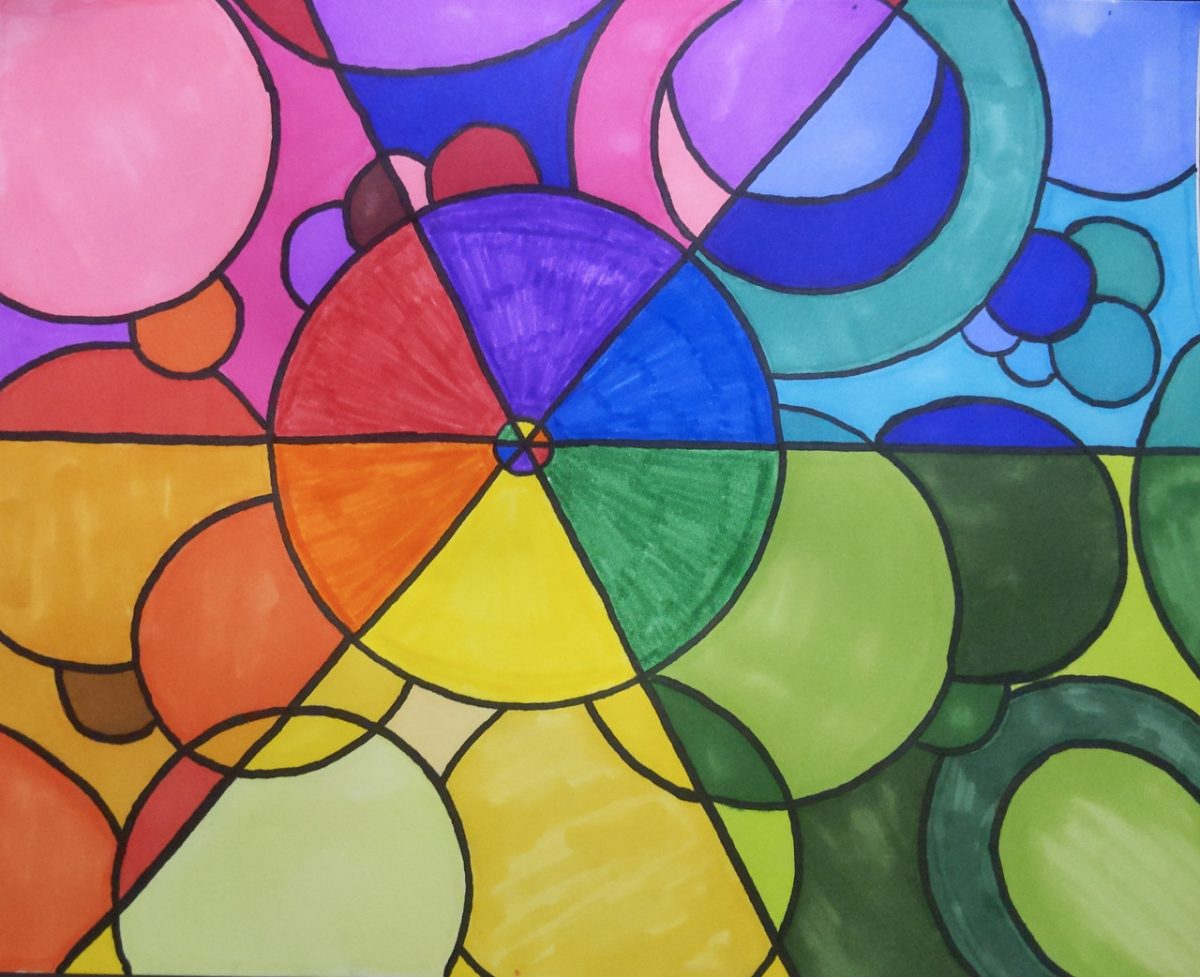Overlapping circles in a color wheel