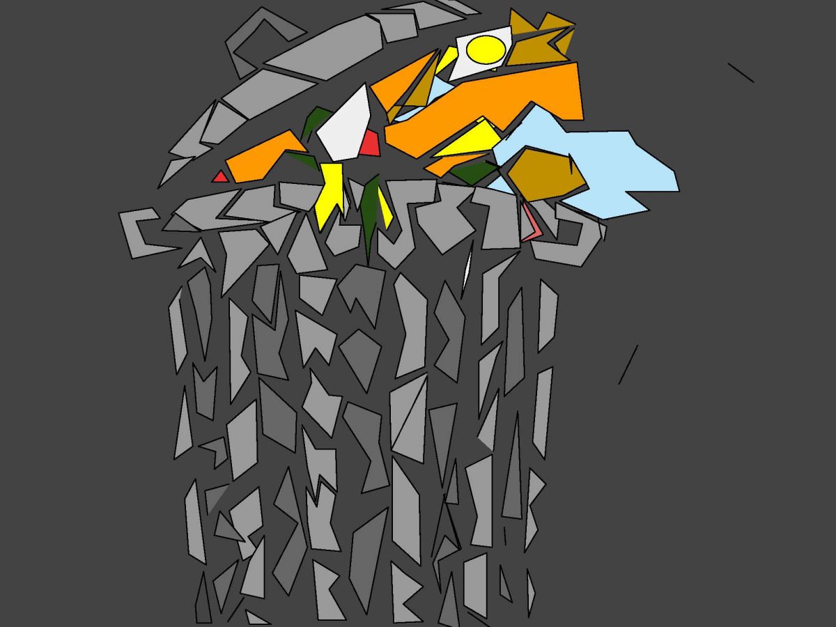 Trash can mosaic