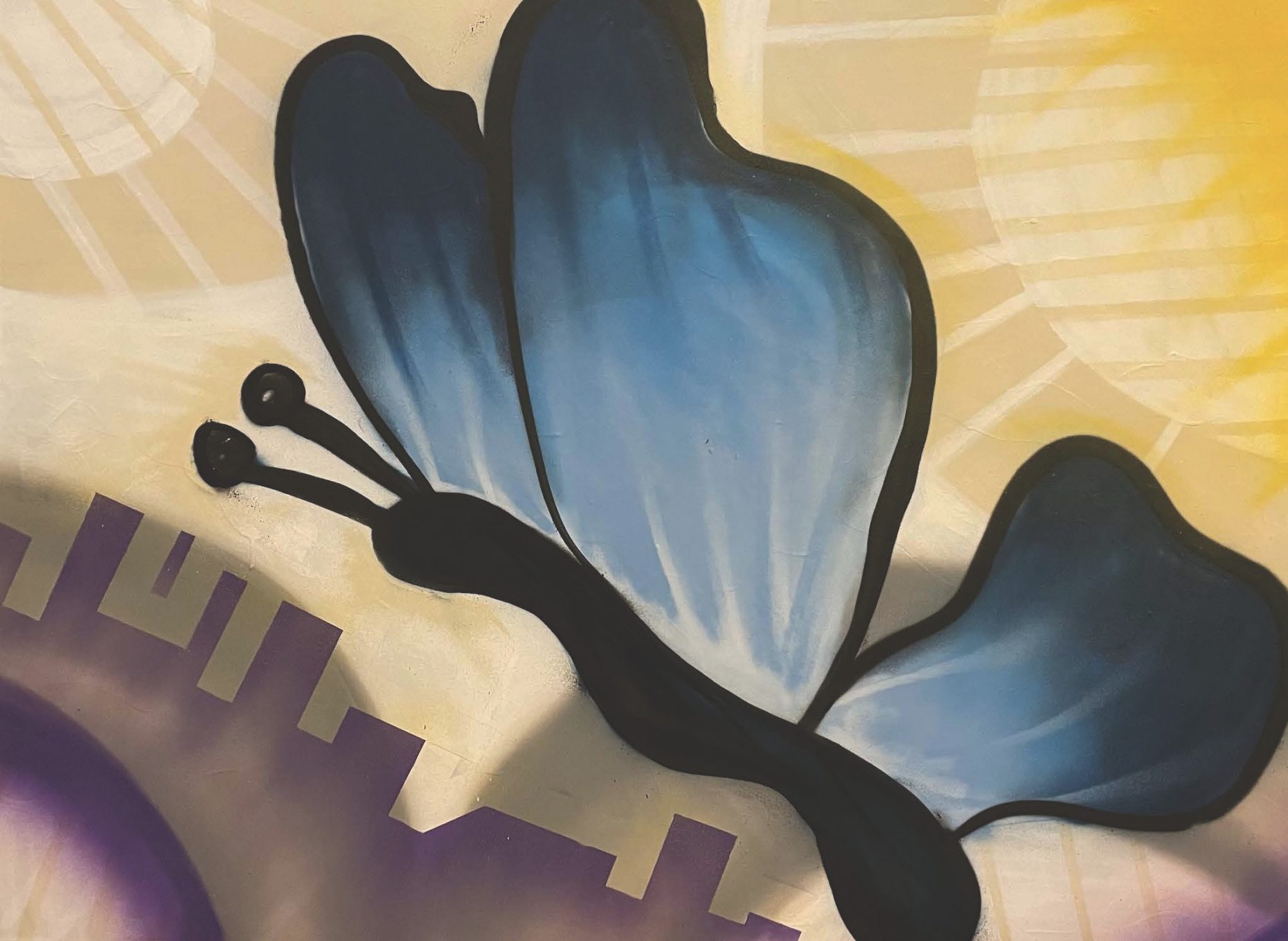 Painting of a blue butterfly