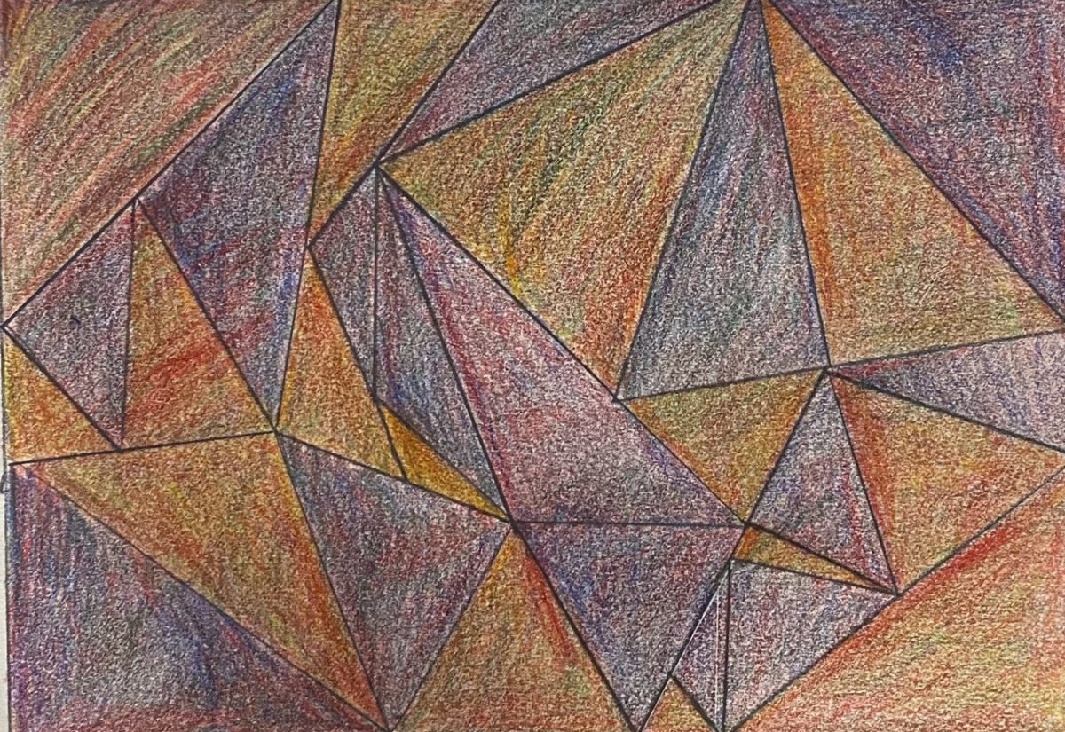 Drawing of orange and purple triangles