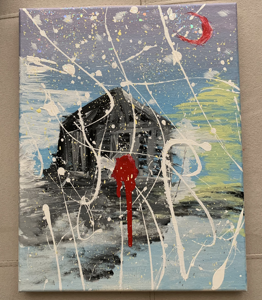 Abstract painting with light colors