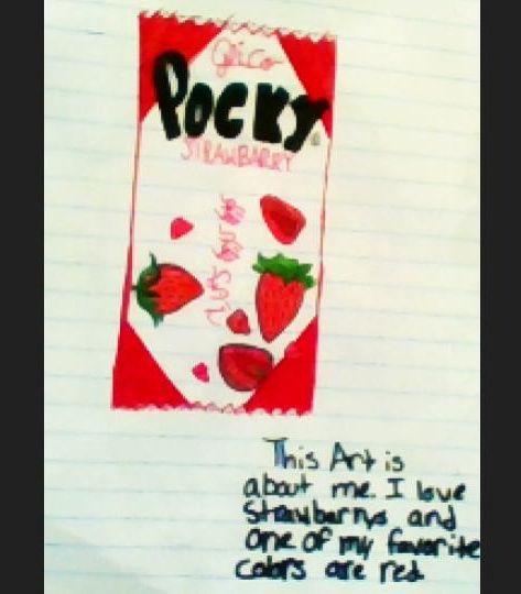 Drawing of strawberry pocky