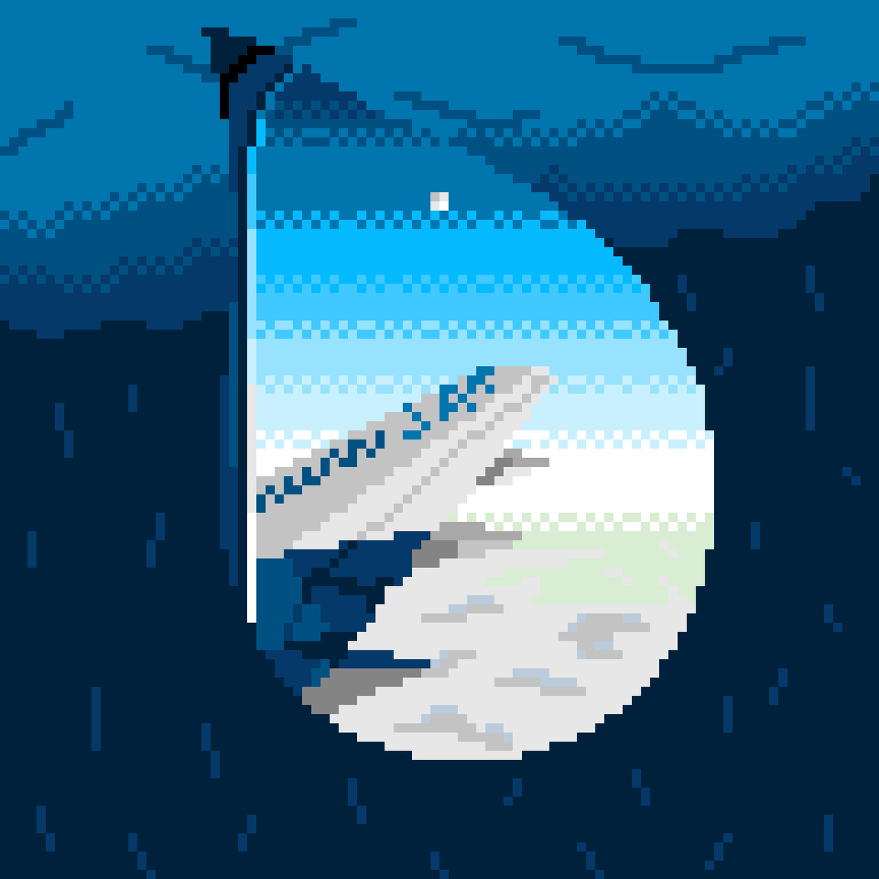 Digital drawing of a plane wing