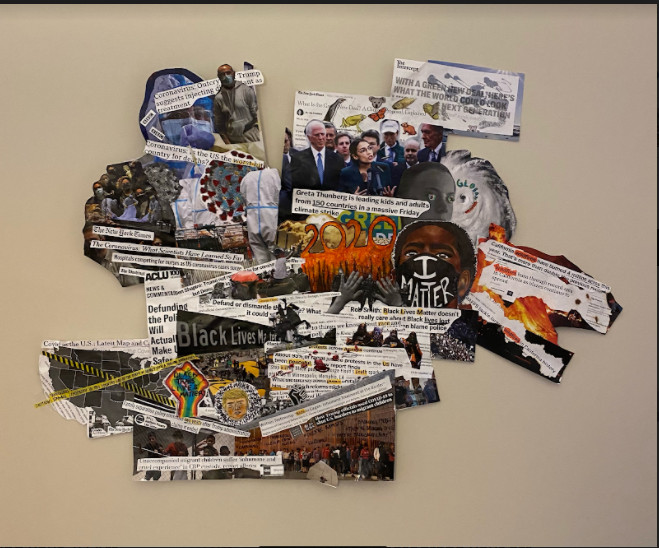 Collage of text and images