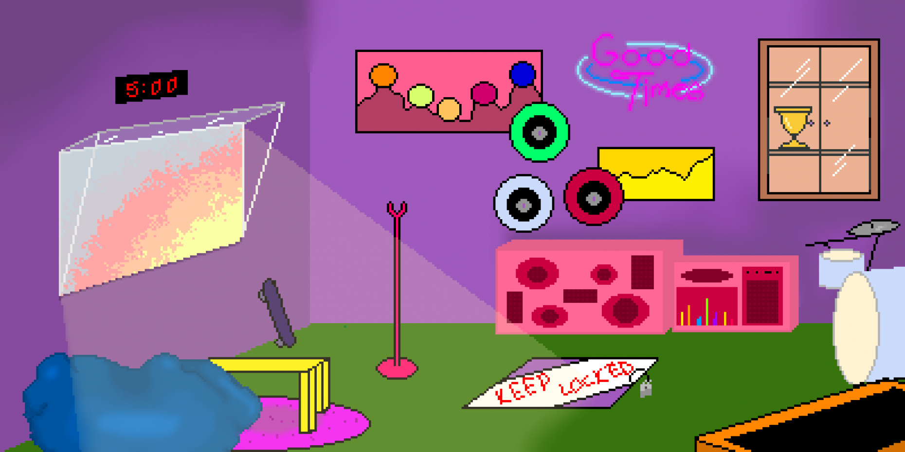 Digital drawing of recording studio