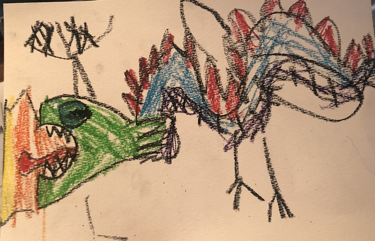 green and blue dragon