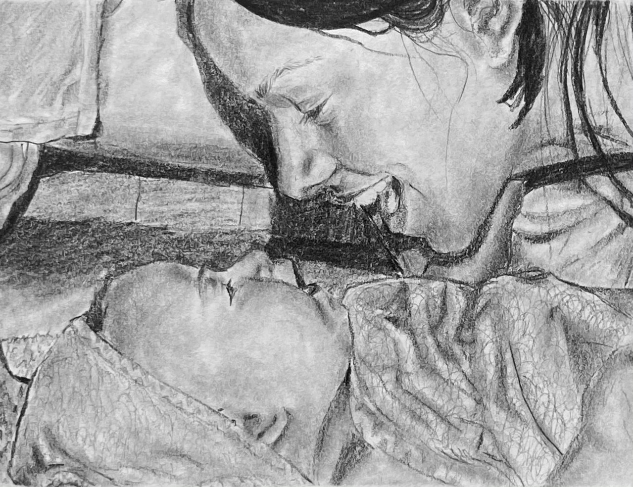 Drawing of a mother and a baby