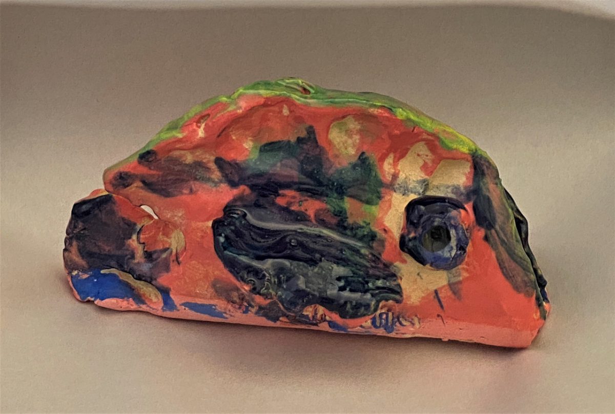 Colorful ceramic taco/fish