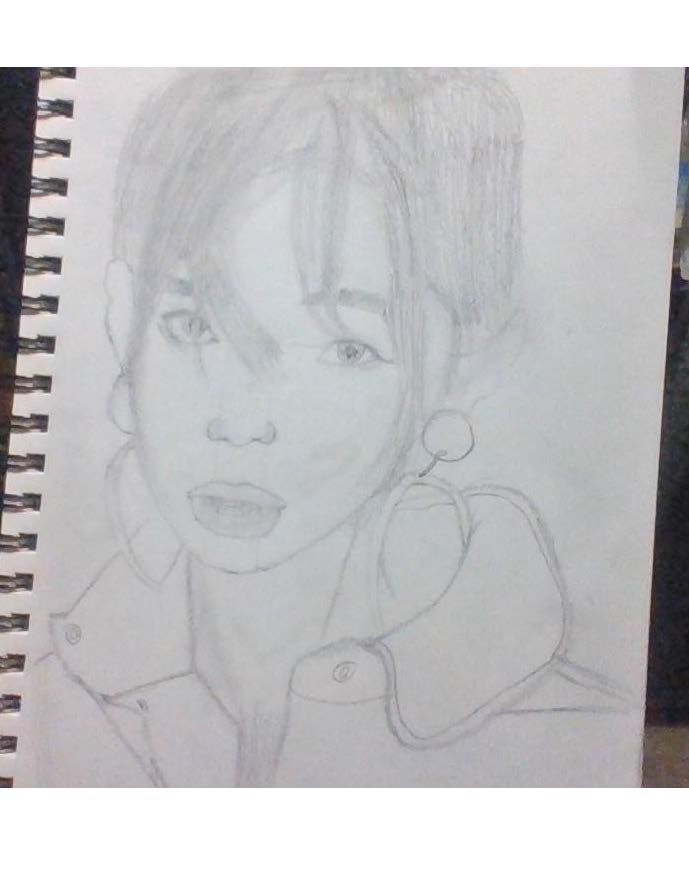 Graphite drawing of a girl