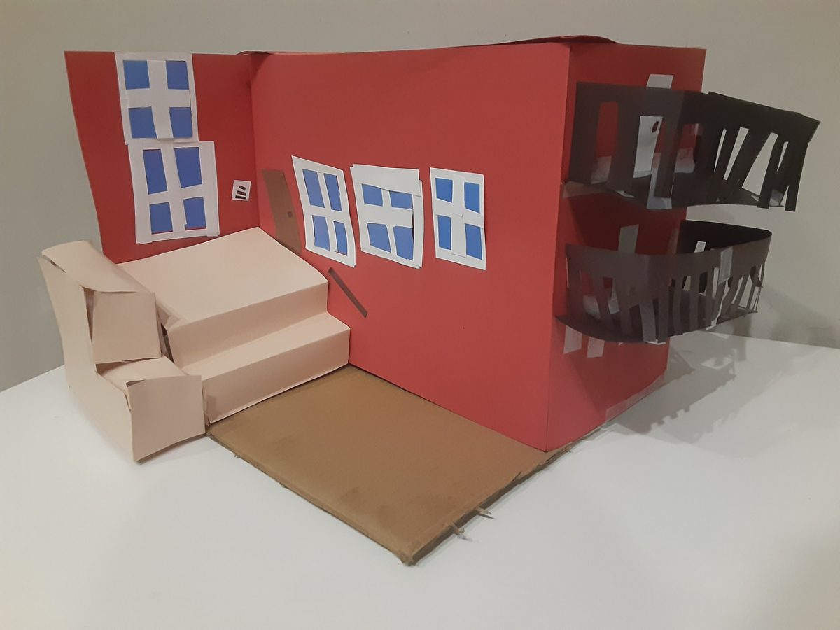 Model of a red building
