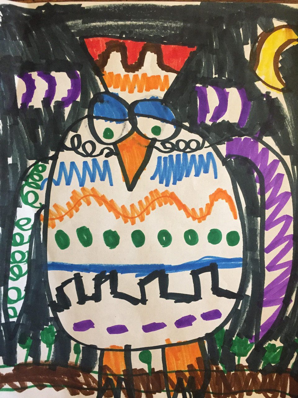 Colorful drawing of a bird
