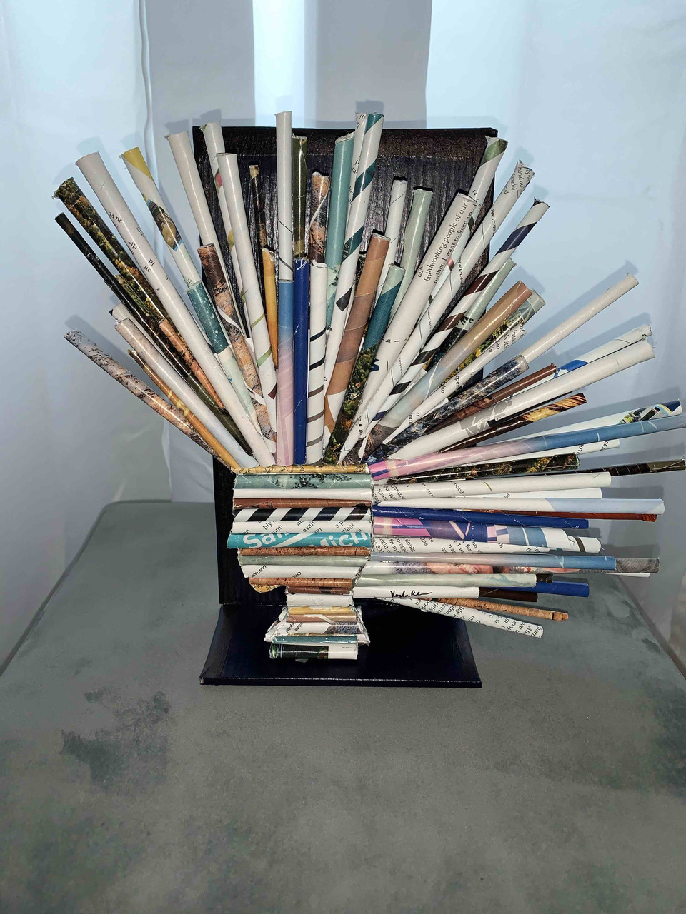 Paper roll sculpture