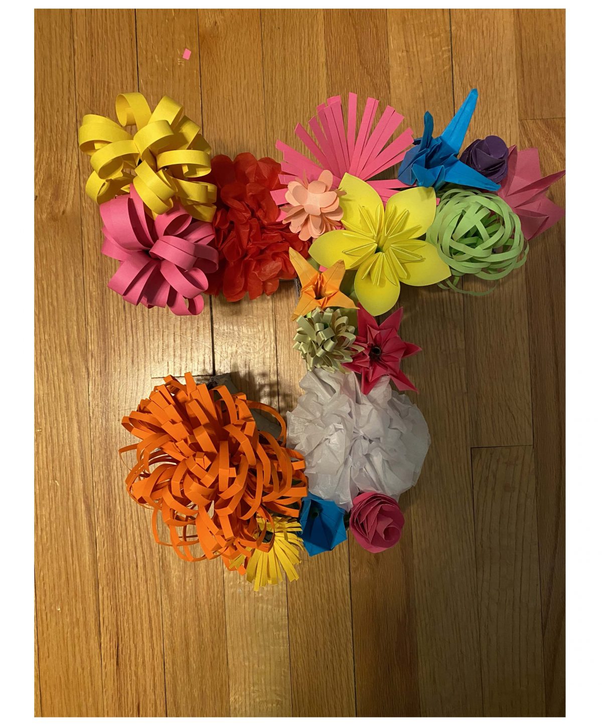 Paper flower sculptures