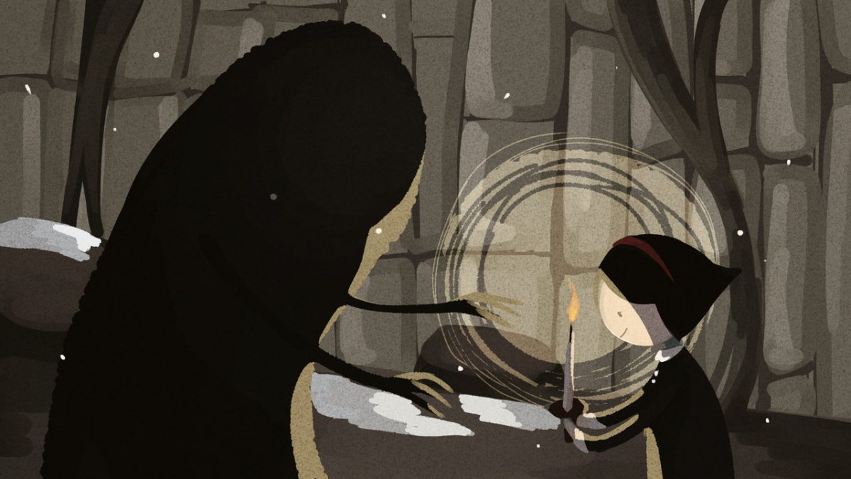 Digital drawing of a young girl holding a candle