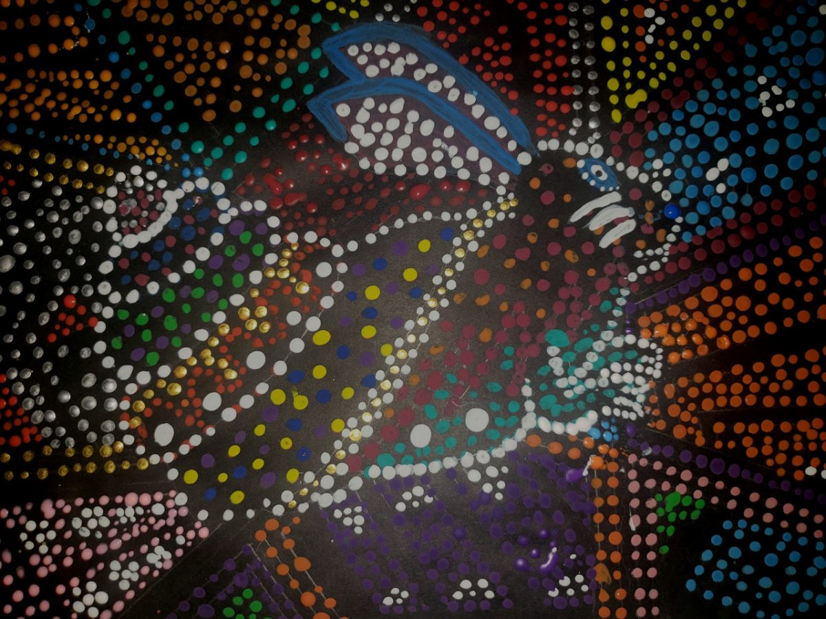 Dot painting of rabbit and snail combination