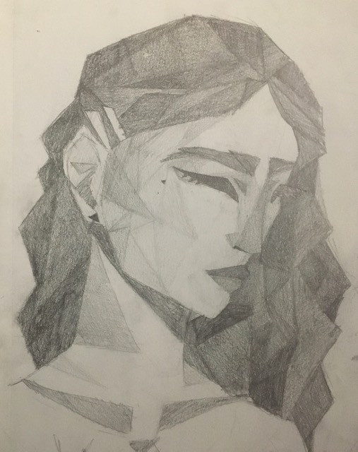 Graphite self portrait made from a bunch of different angles