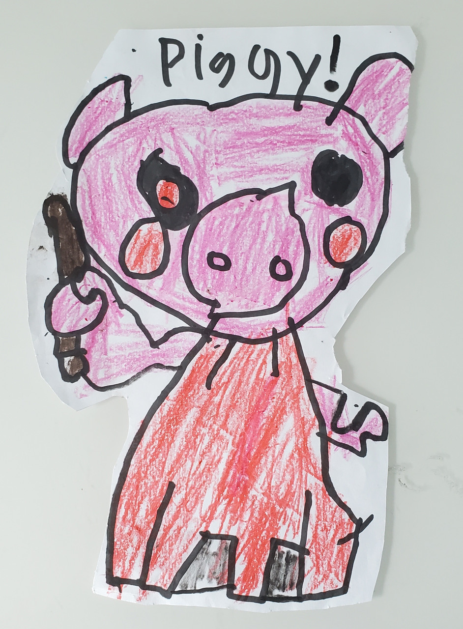 Drawing of a pink piggy