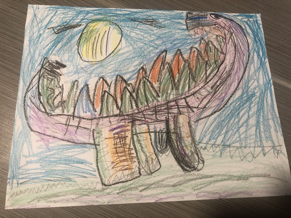 Drawing of a dinosaur