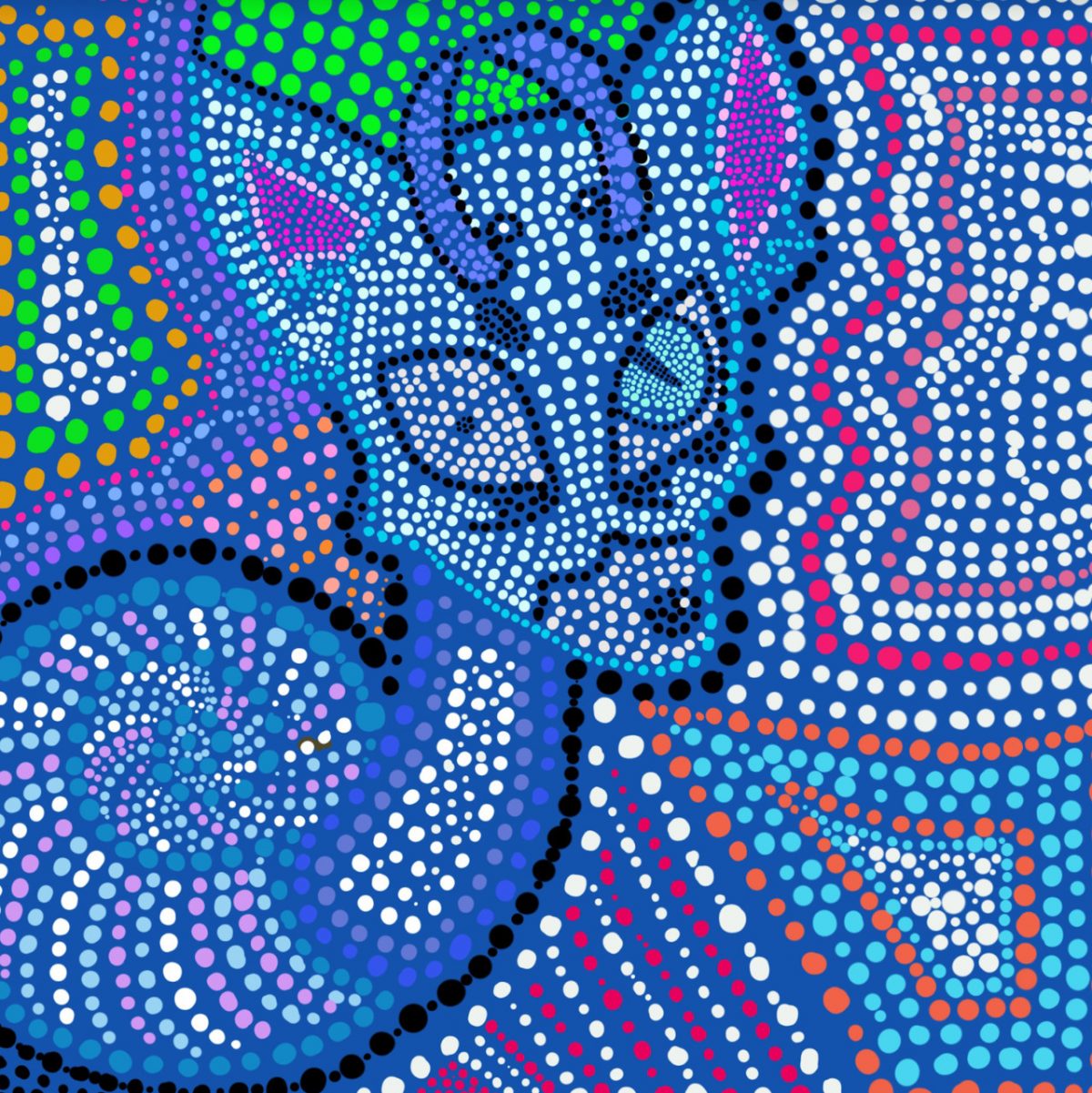 Dot painting of mythical animal