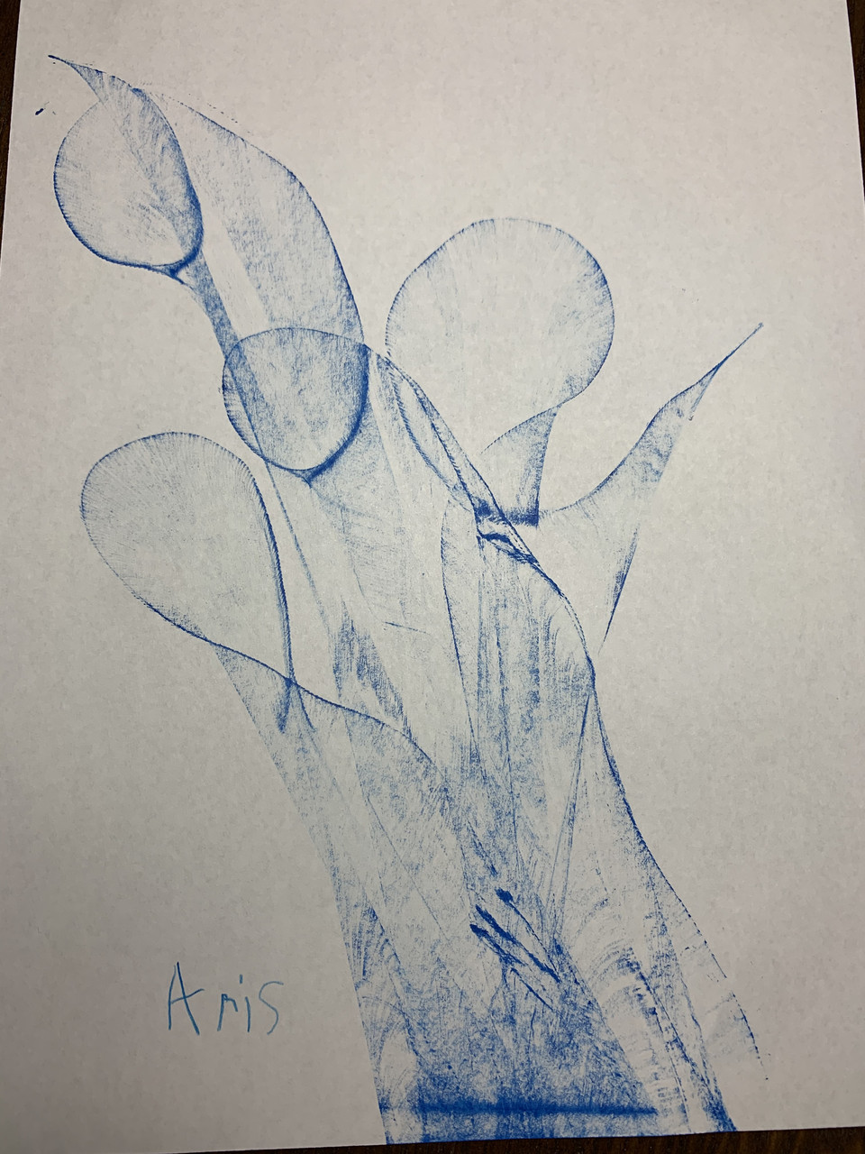 Abstract drawing in blue marker